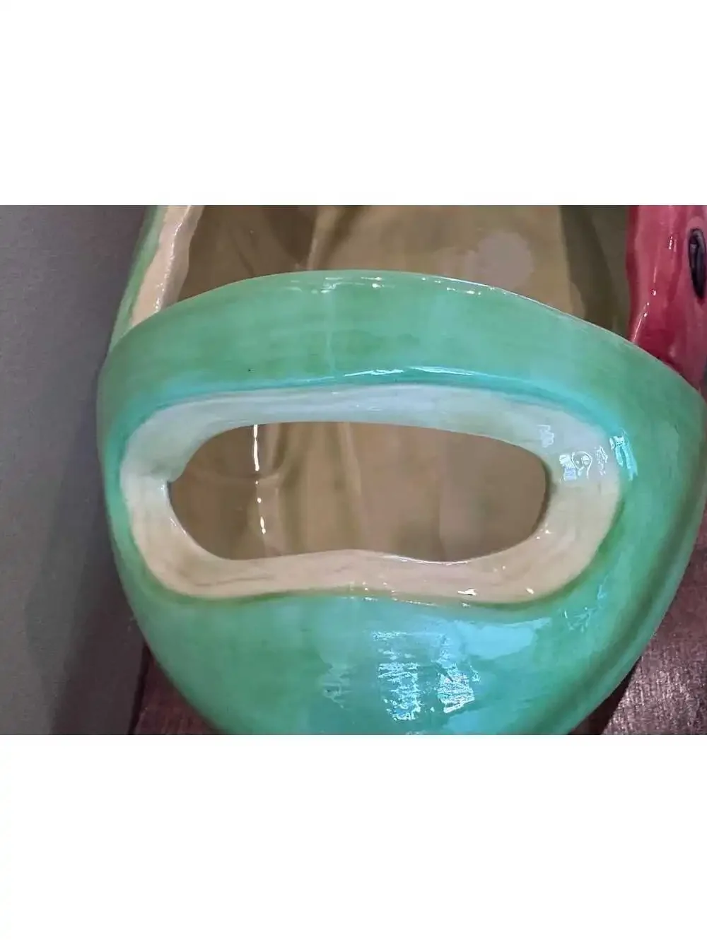 Ceramic Watermelon-Shaped Bowl with Handles